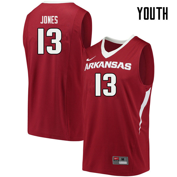 Youth #13 Mason Jones Arkansas Razorbacks College Basketball Jerseys Sale-Cardinal - Click Image to Close